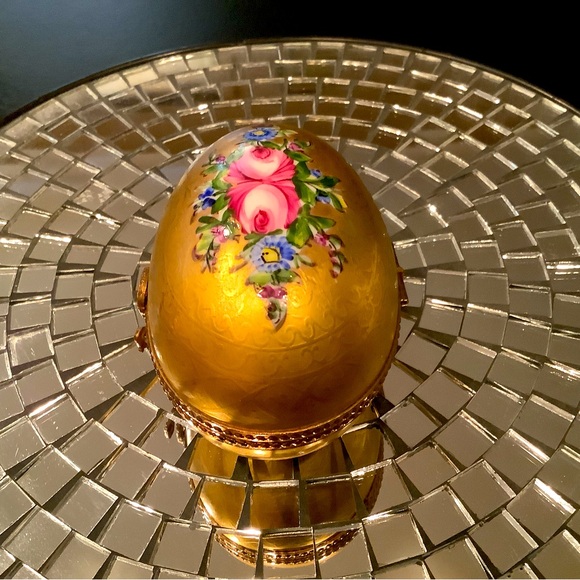 🔻Limoges 24K Gold Encrusted Classic Floral Egg Trinket Box (Retired) Mint Cond - Picture 7 of 11